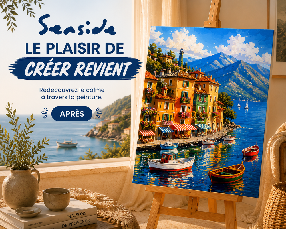 Toile terminée, peinte à la main